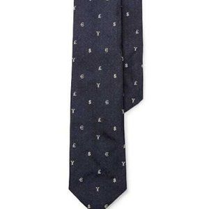 Mens Polo Ralph Lauren Currency Tie 100% Silk